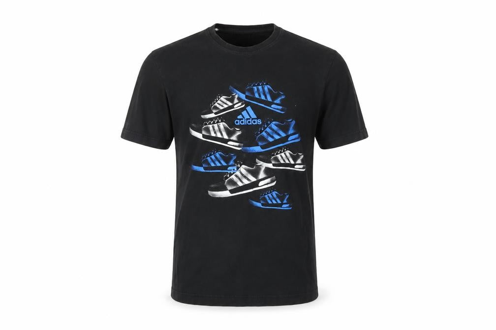 Adidas Men's Black Graphic Print Short Sleeve T-Shirt Size S