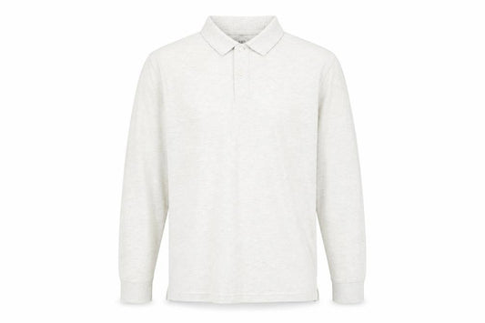 Marks & Spencer Men’s Ivory Cotton Long Sleeve Polo Shirt XL Regular Fit