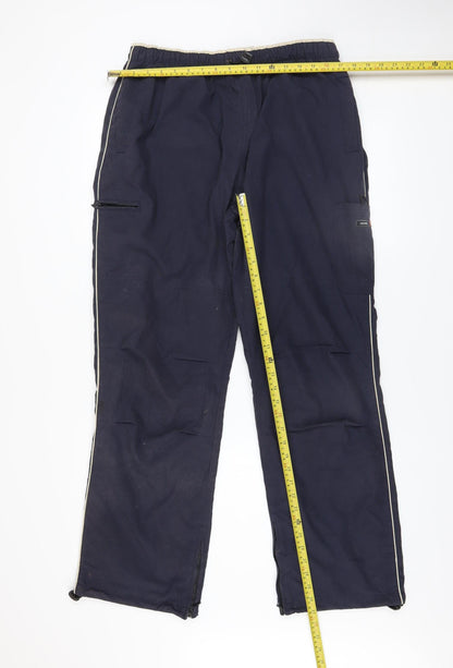 Back view of Nutshell Men’s Blue Cargo Trousers 30W 32L Polyester Cotton