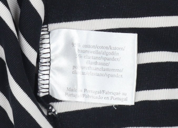 Laura Ashley Women’s Black & White Striped Roll Neck Top UK 10
