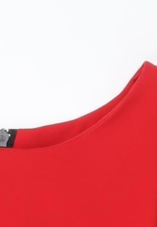 De Facto Women's Red Sheath Dress Size 8 Short Sleeve Knee Length