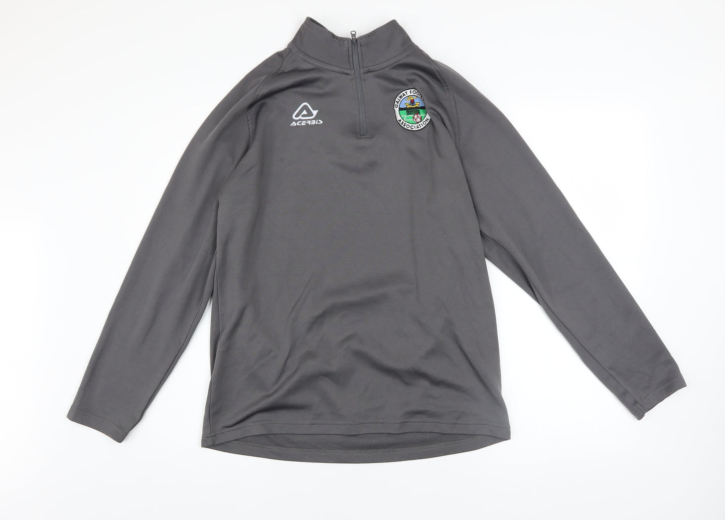 Acerbis Mens Grey 1/4 Zip Long Sleeve Football Sweatshirt Size S