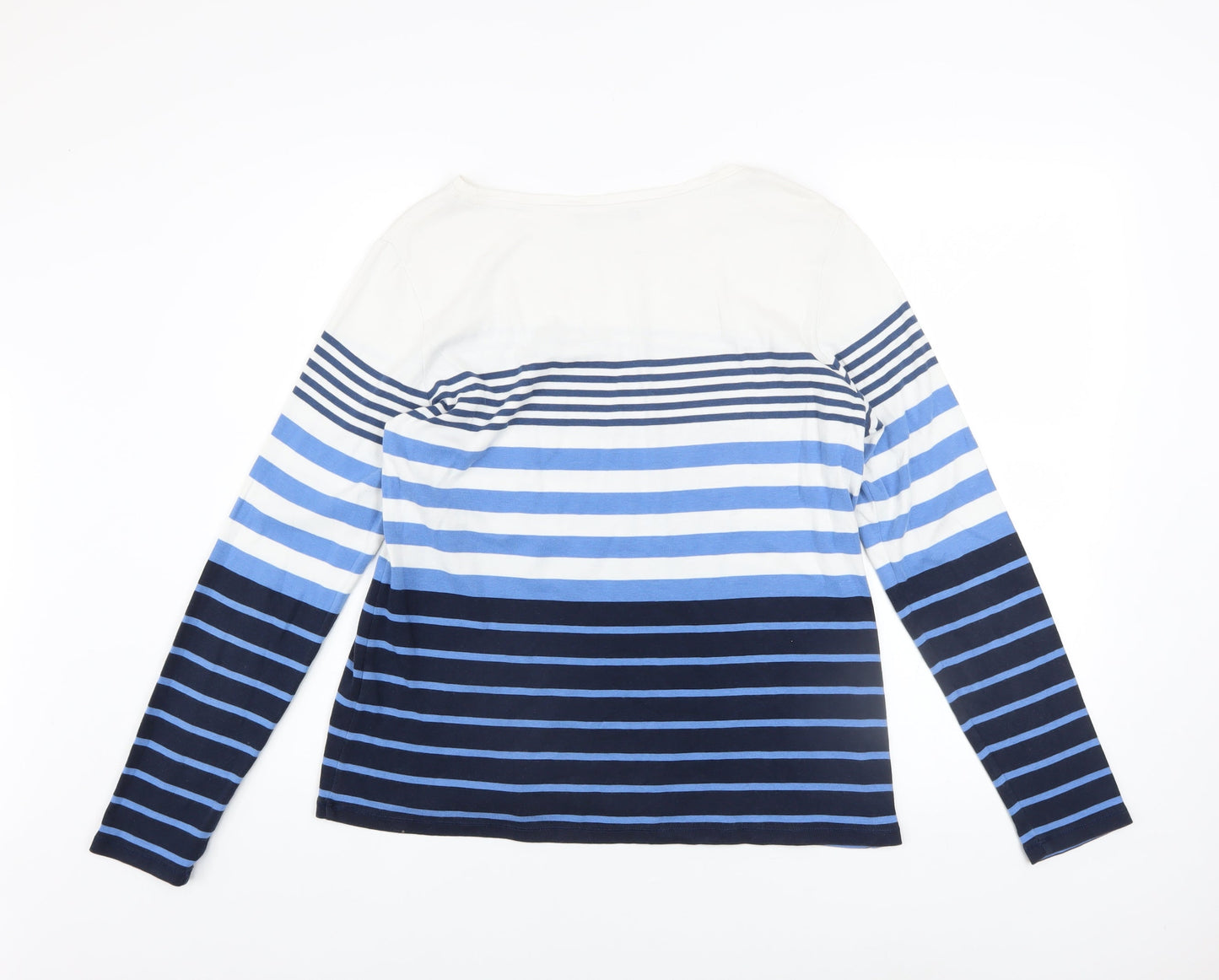 Brax Women’s Multicoloured Striped Cotton Long Sleeve T-Shirt Size 14