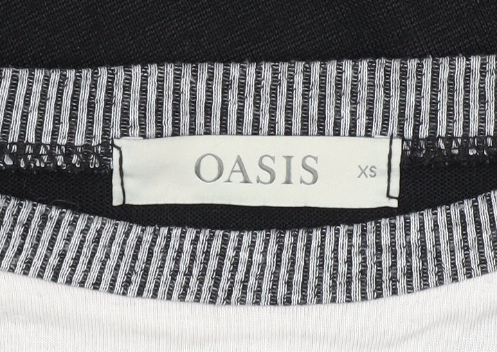 Oasis Womens Grey Colourblock Pullover Sweatshirt XS