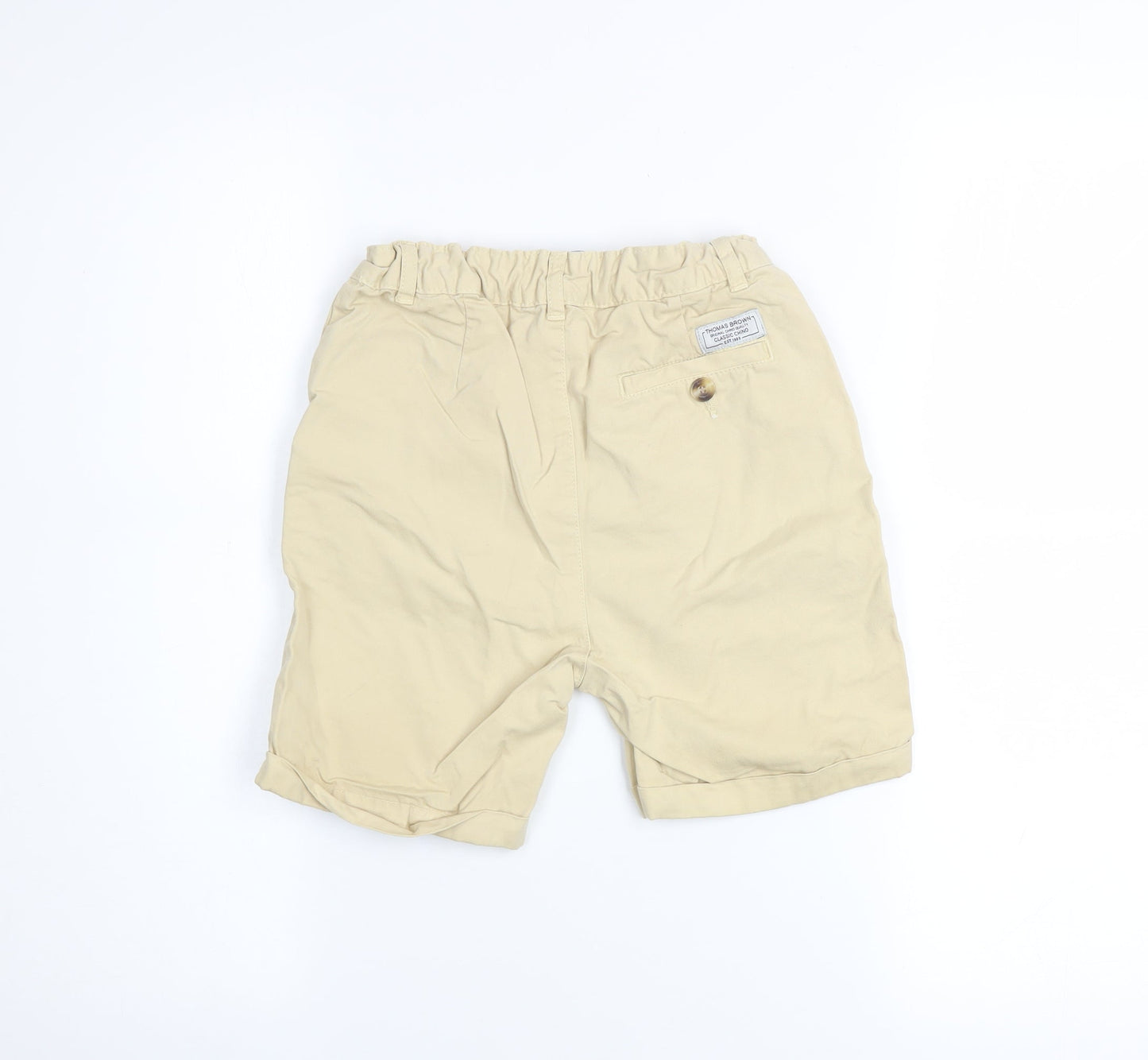 Thomas Brown Boys Beige Chino Shorts 8-9 Years Casual Cotton Twill