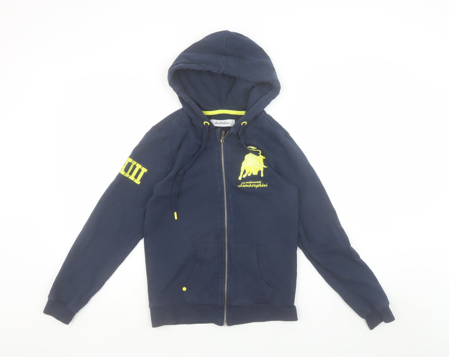 Automobili Lamborghini Women Navy Full Zip Hoodie Size 10 Cotton