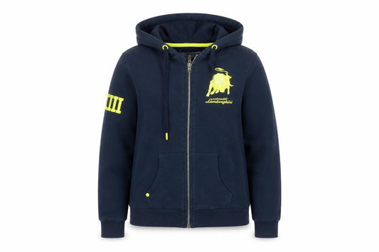Automobili Lamborghini Women Navy Full Zip Hoodie Size 10 Cotton