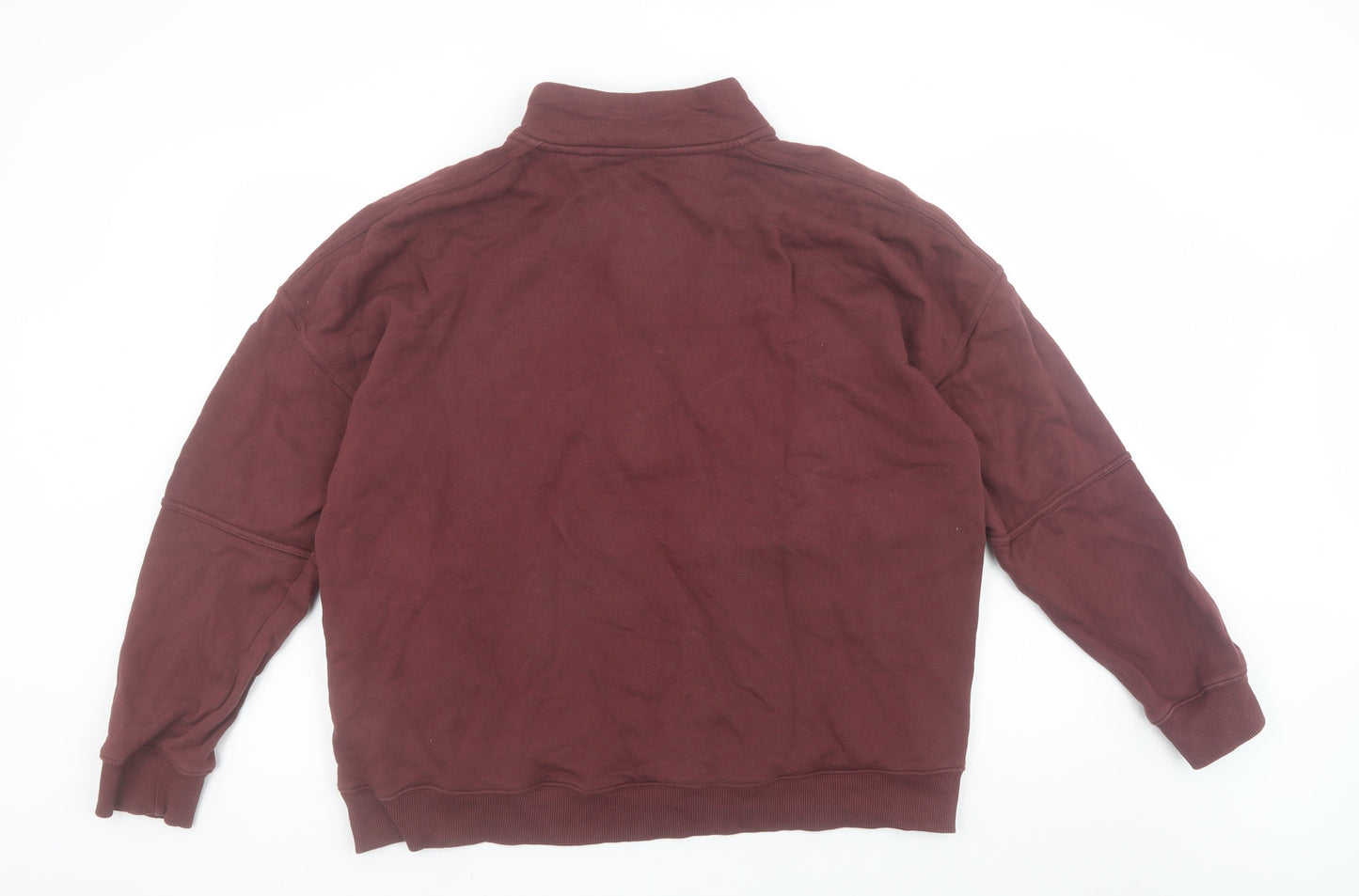 Next Men's Burgundy 1/2 Zip Sweatshirt XL Cotton Casual