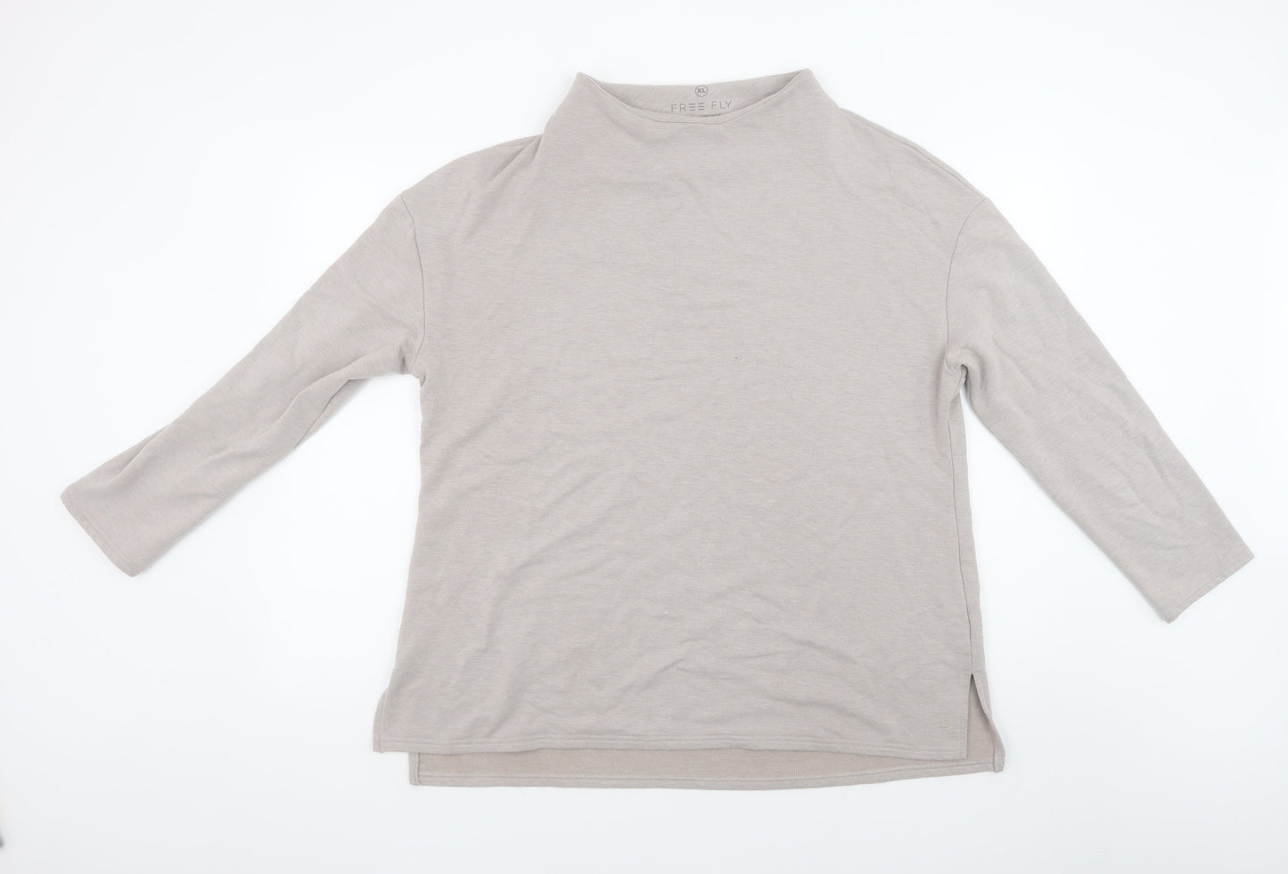 Free Fly Womens Beige XL Pullover Sweatshirt Lightweight Relaxed Fit