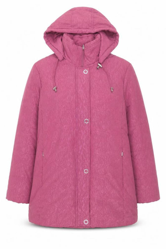 Damart Women's Pink Hooded Puffer Coat L 18/20 Winter Jacket