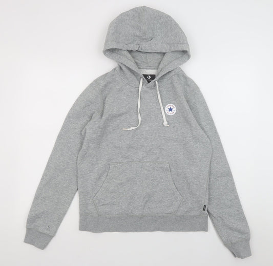Converse Mens Grey Pullover Hoodie Medium Regular Fit Fleece