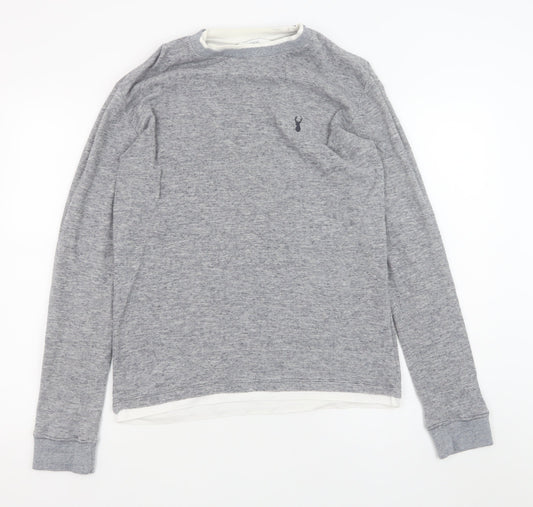 Next Men's Grey Cotton Crew Neck Sweatshirt Size M Regular Fit
