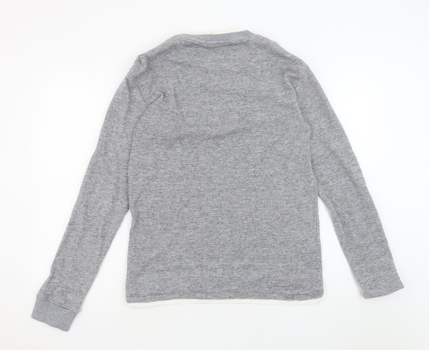 Next Men's Grey Cotton Crew Neck Sweatshirt Size M Regular Fit