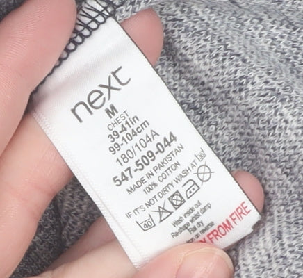 Next Men's Grey Cotton Crew Neck Sweatshirt Size M Regular Fit