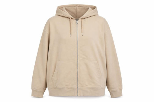 Marks & Spencer Women Beige Hooded Full Zip Cotton Jacket XL