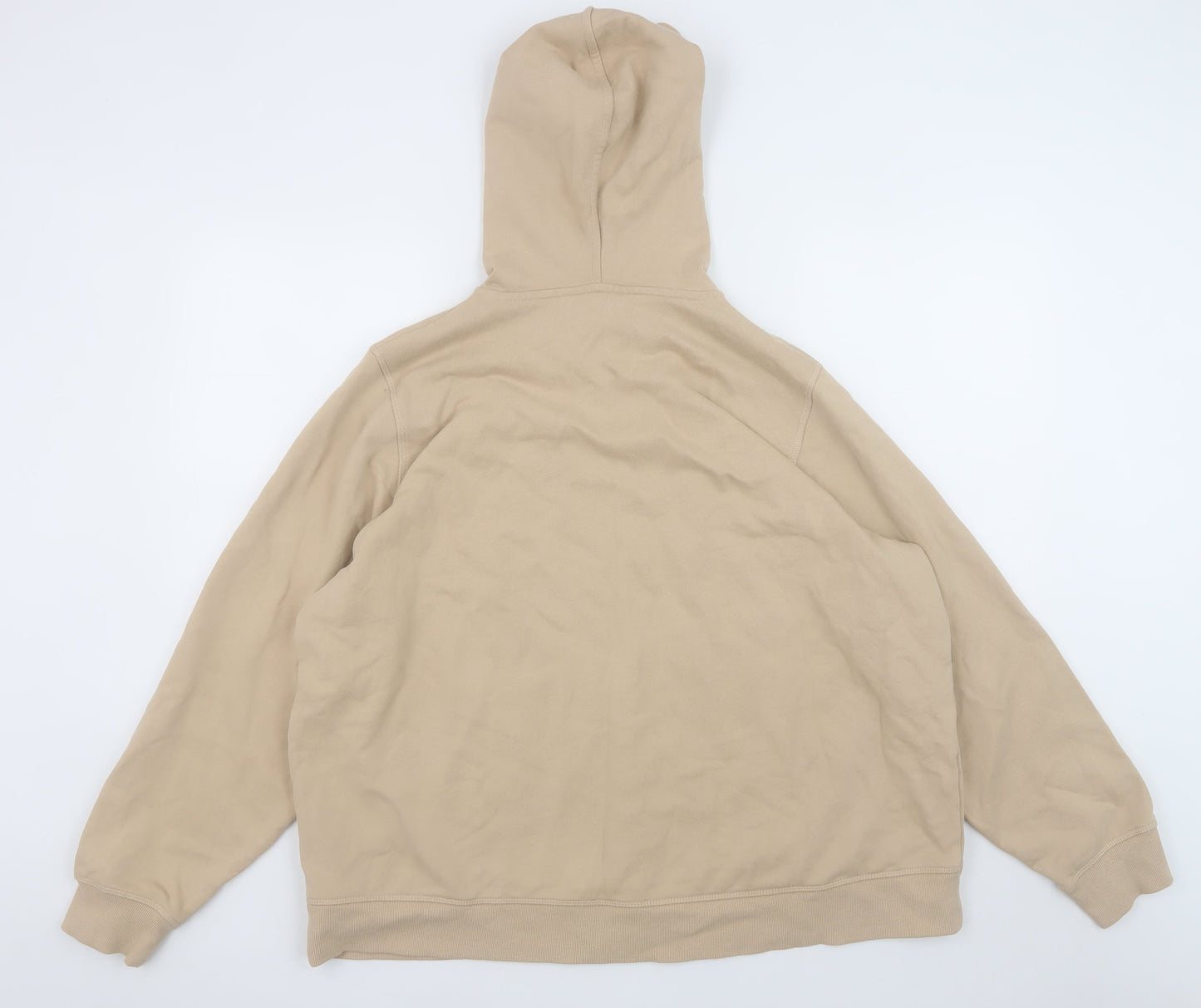Marks and Spencer Women Beige Hooded Full Zip Cotton Jacket XL