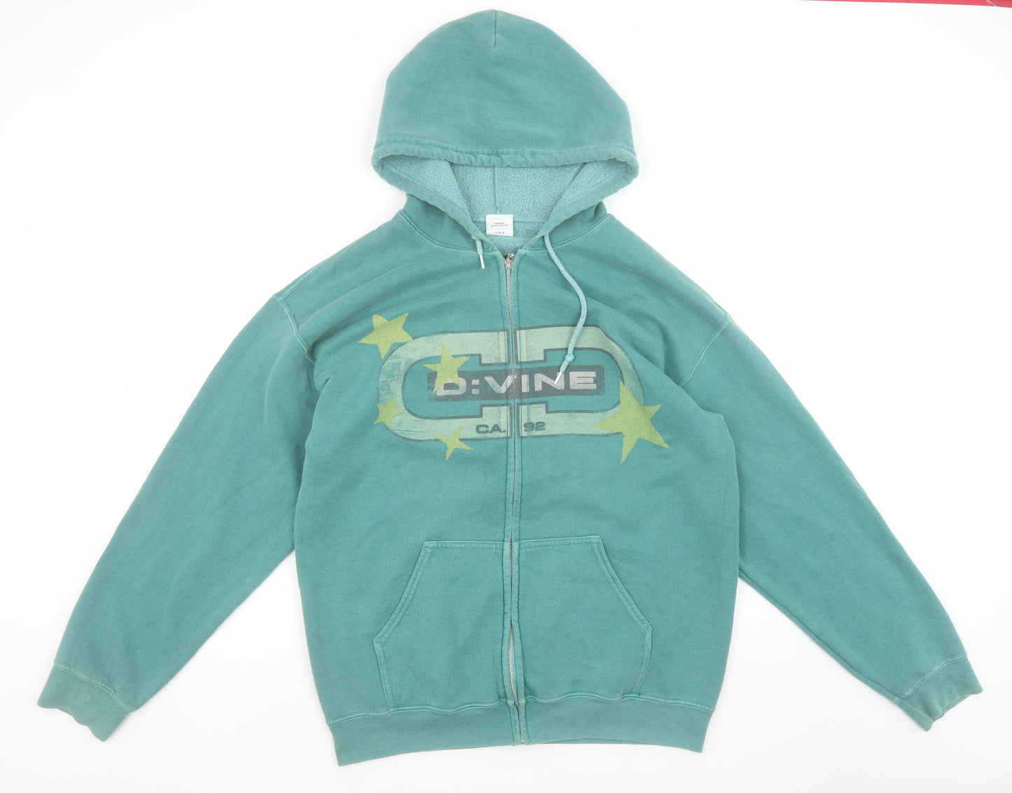 Urban Outfitters Women Green Hooded Full Zip Fleece Jacket S