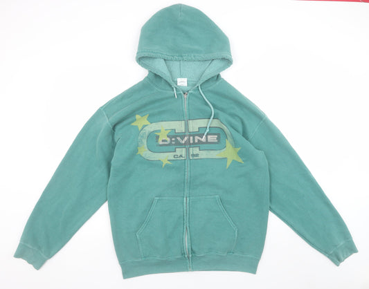 Urban Outfitters Women Green Hooded Full Zip Fleece Jacket S