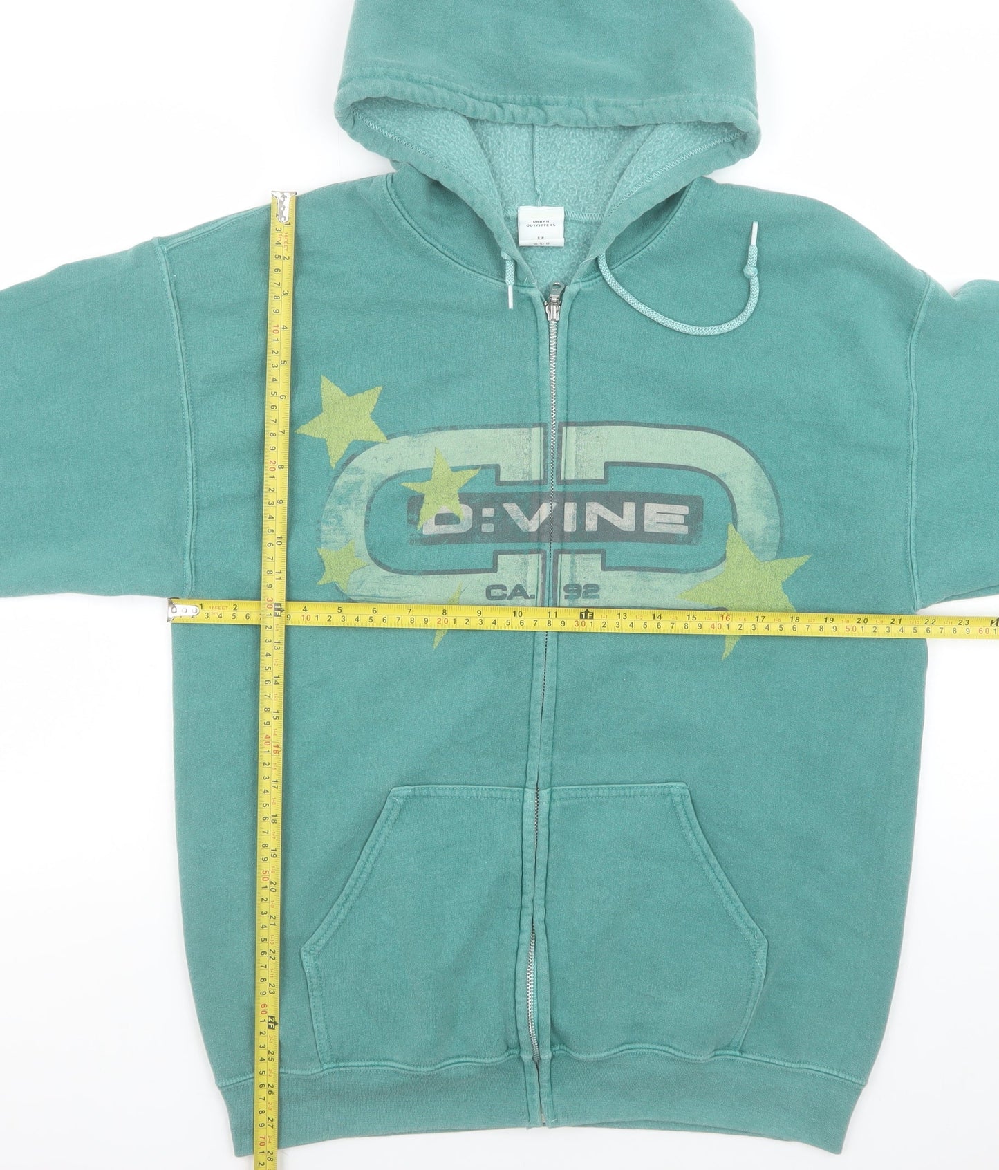 Urban Outfitters Women Green Hooded Full Zip Fleece Jacket S