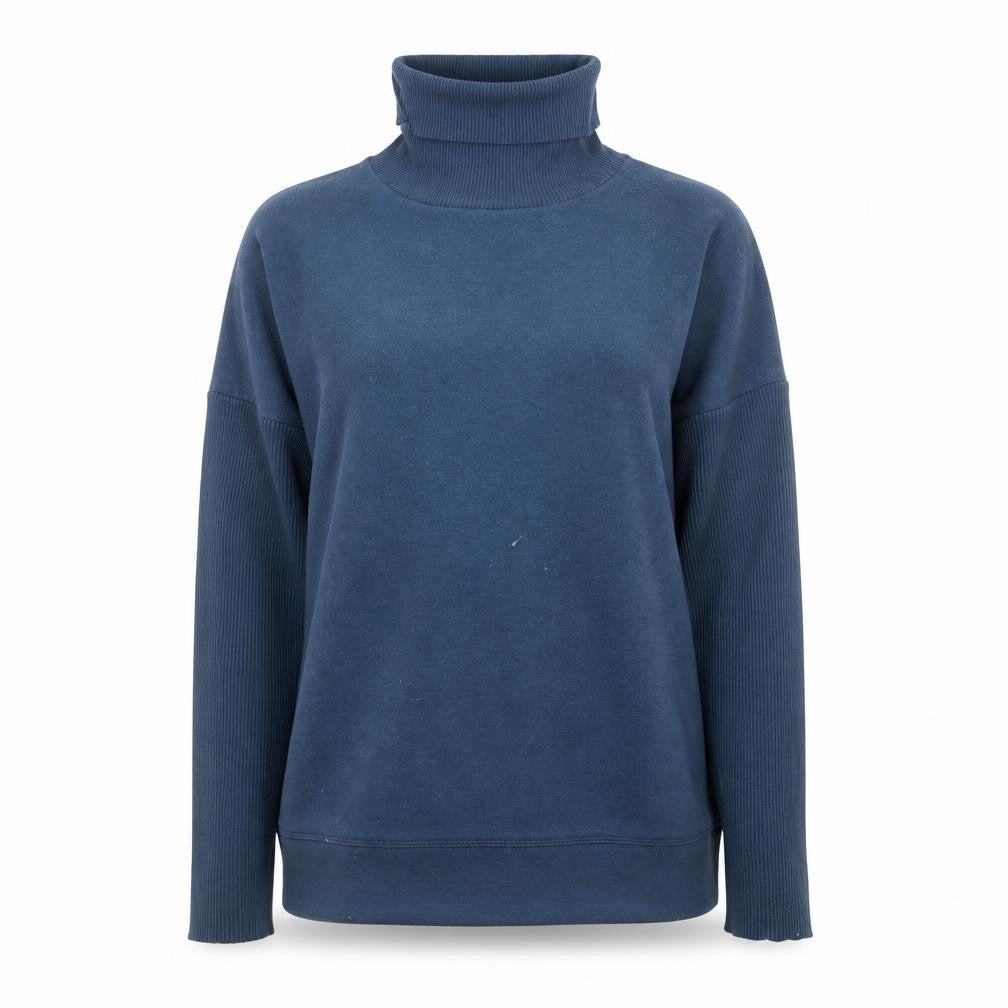 Jigsaw Women Blue Roll Neck Wool Blend Pullover Sweatshirt M