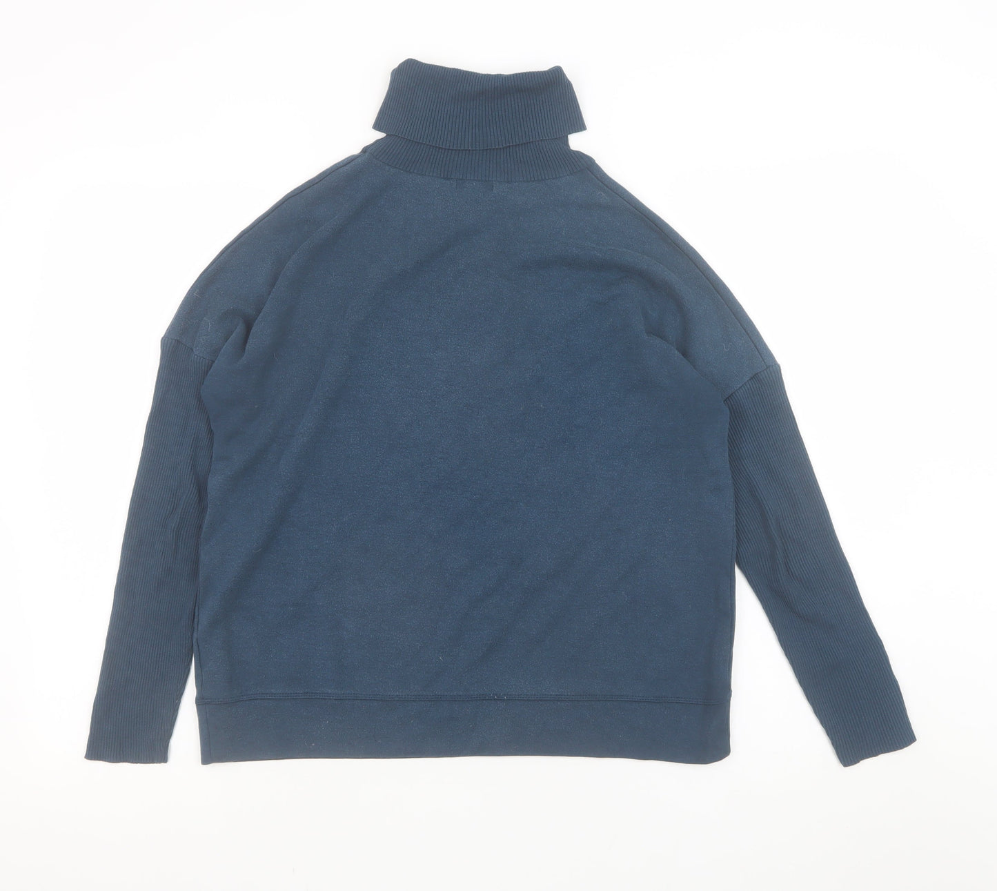 Jigsaw Women Blue Roll Neck Wool Blend Pullover Sweatshirt M