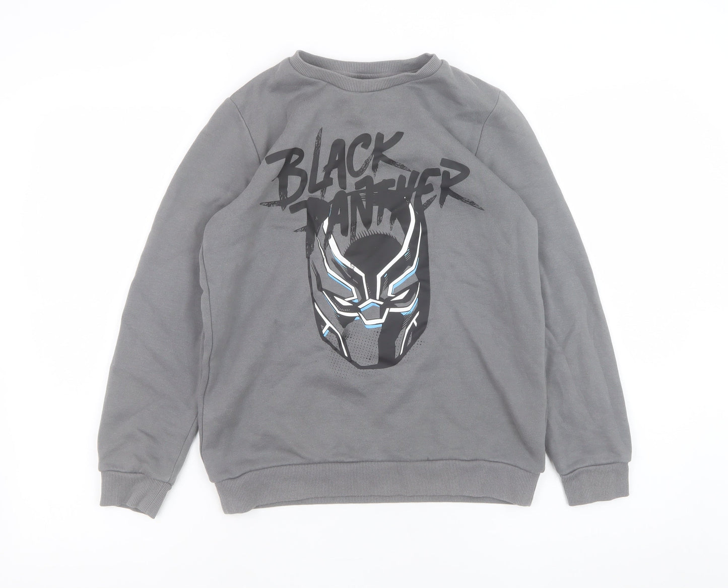 Marvel Teens Grey Black Panther Sweatshirt 11-12Y Cotton Blend