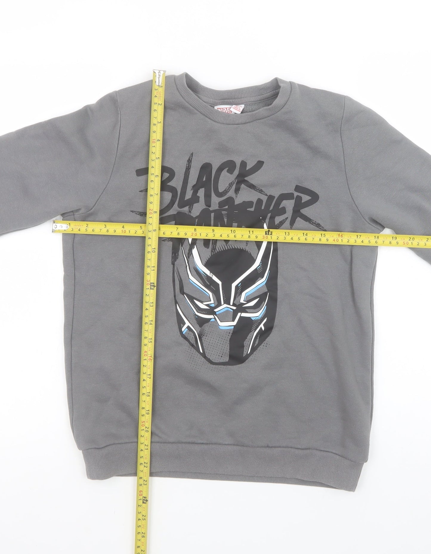 Marvel Teens Grey Black Panther Sweatshirt 11-12Y Cotton Blend