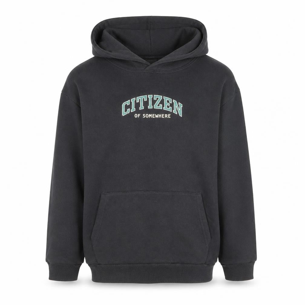 Marks & Spencer Boys Black Pullover Hoodie 9-10 Years CITIZEN Graphic