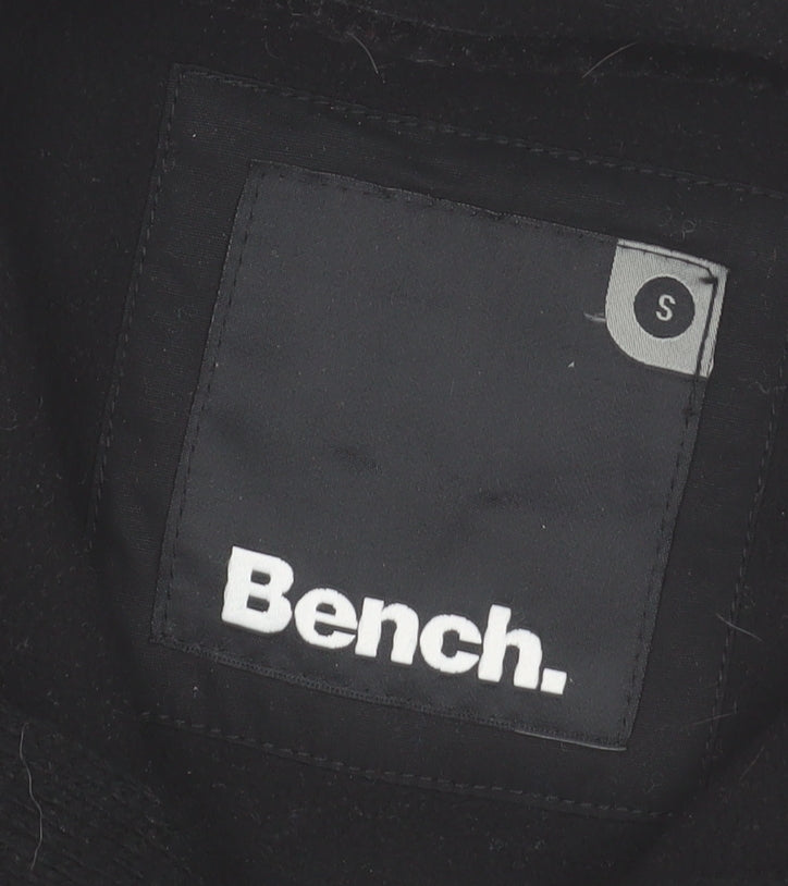 Bench Men’s Black Hooded Fleece Jacket Size S Full Zip Casual Outerwear