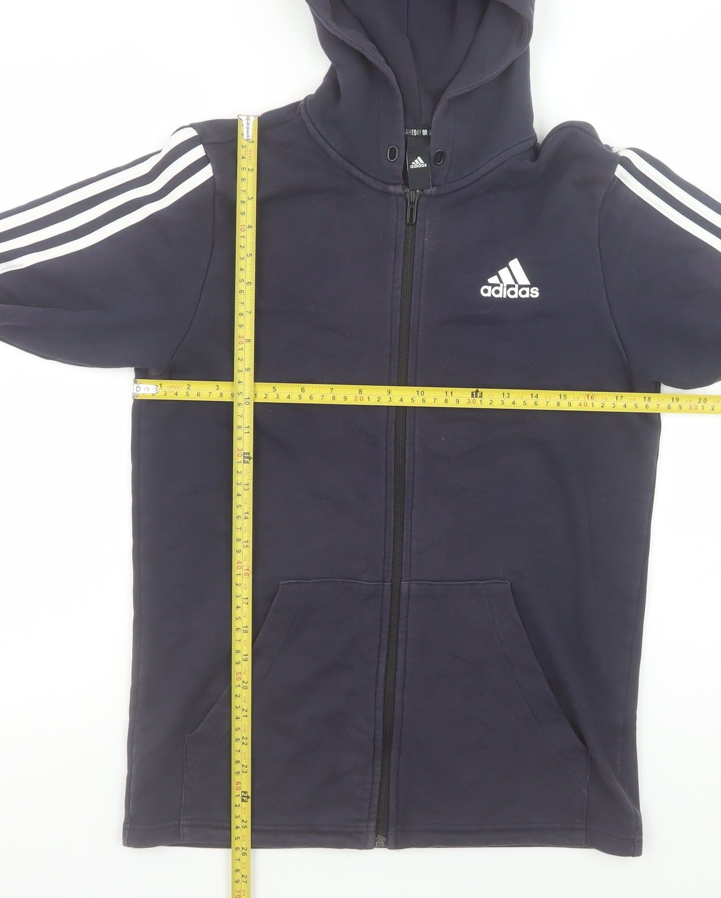 Adidas Men's Blue Hooded Full Zip Jacket Size S Sportswear