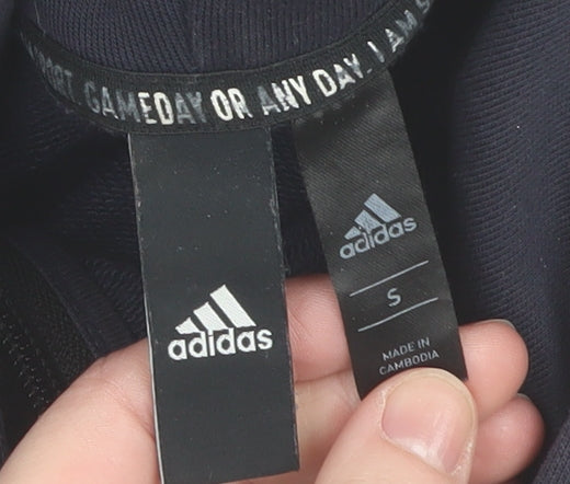 Adidas Men's Blue Hooded Full Zip Jacket Size S Sportswear