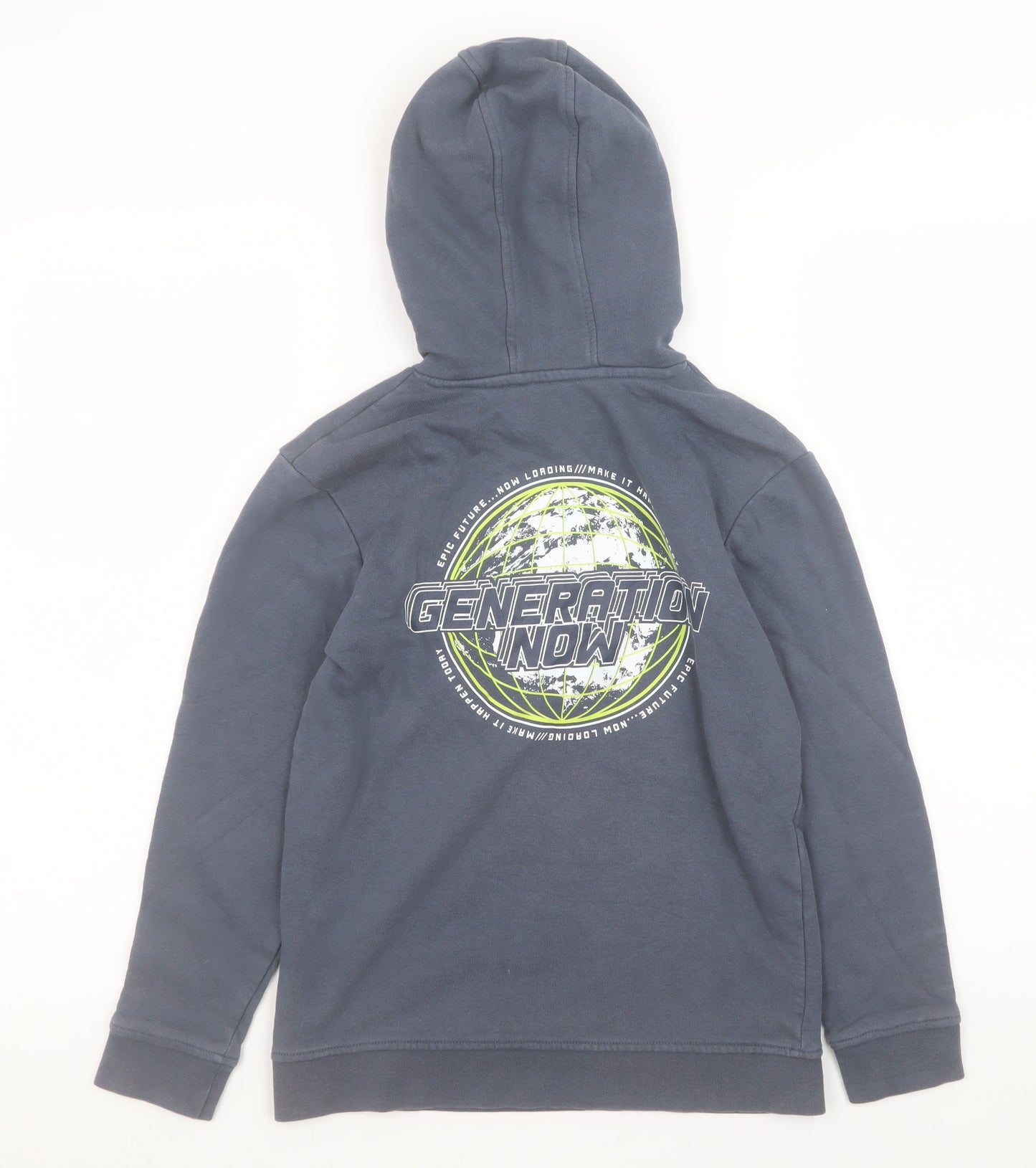 George Boys Blue Pullover Hoodie 10-11 Years Graphic Print Hooded Sweatshirt