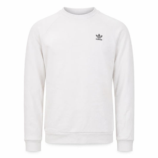 Adidas Men’s White Crew Neck Long Sleeve Pullover Sweatshirt Size S