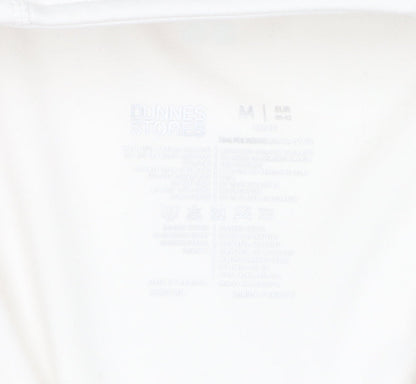 Brand and care label for Dunnes women’s ivory softshell full zip active jacket, size UK 12