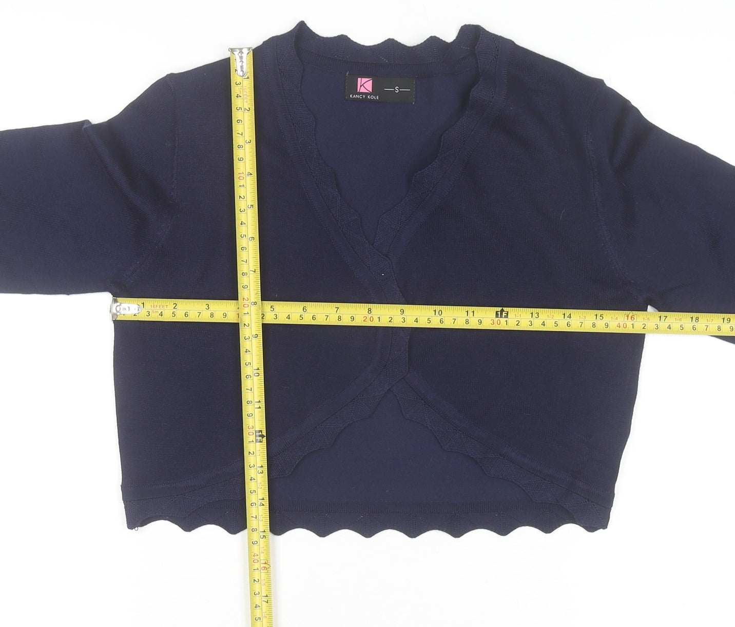 Kancy Kole Women's Blue V-Neck Knit Cardigan Size S