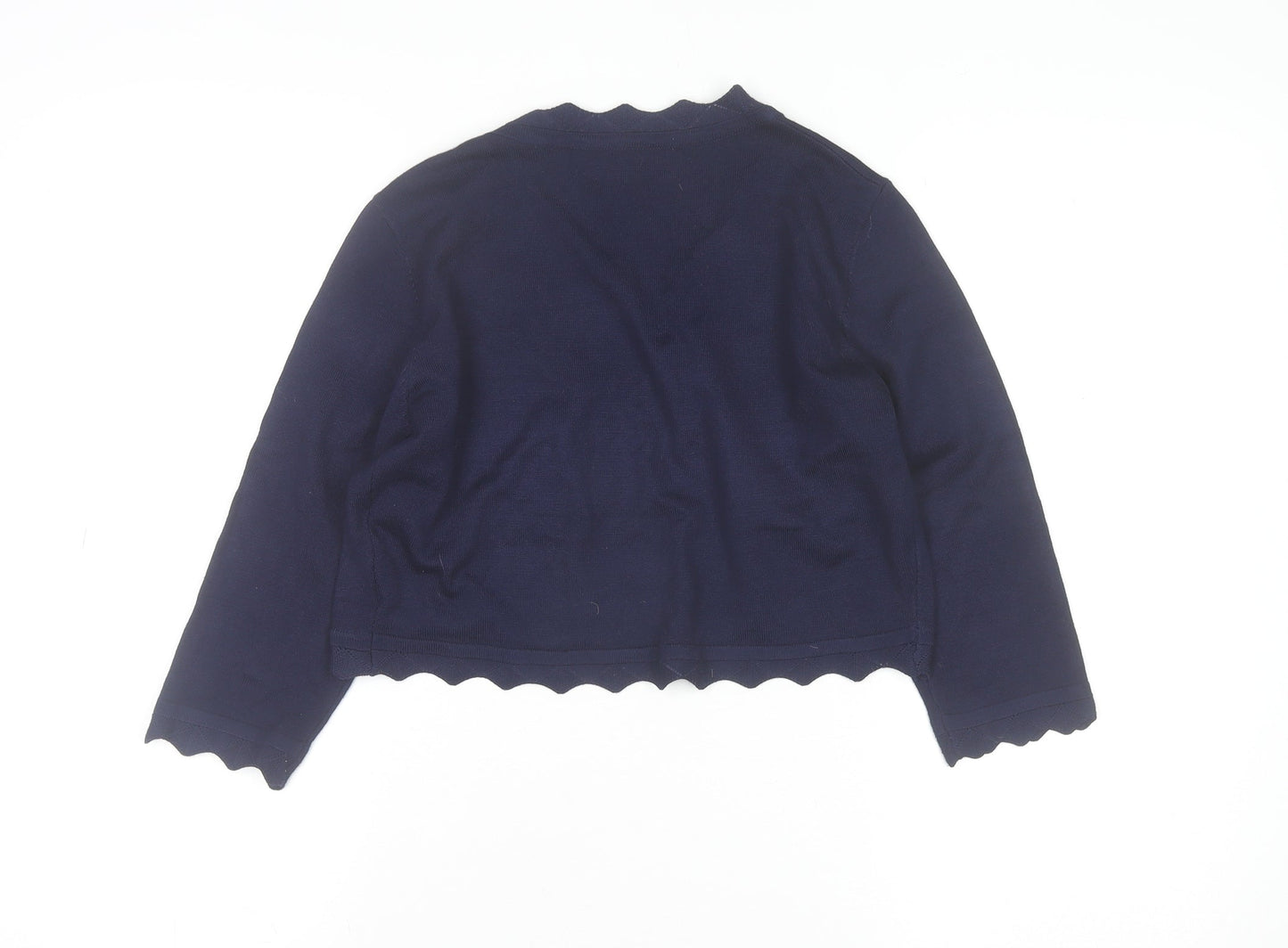 Kancy Kole Women's Blue V-Neck Knit Cardigan Size S