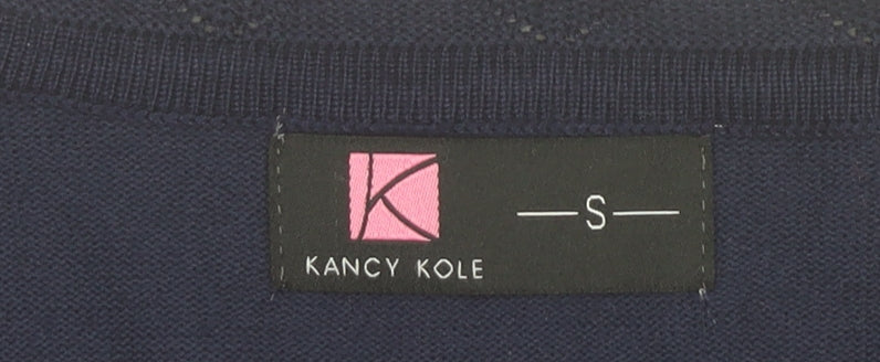 Kancy Kole Women's Blue V-Neck Knit Cardigan Size S