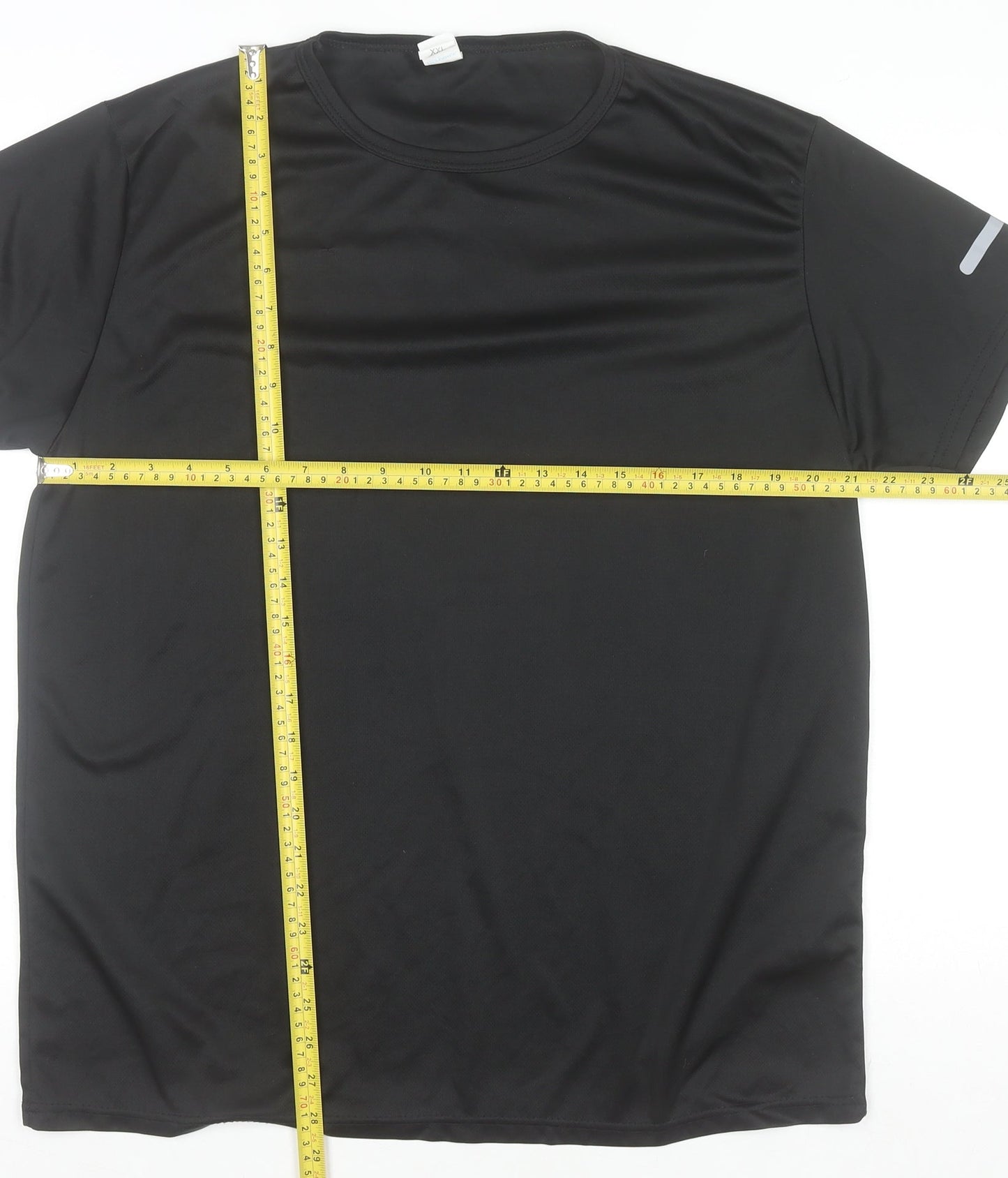 S.K-FS Men's Black 2XL Athletic Fit Moisture Wicking Running T-Shirt