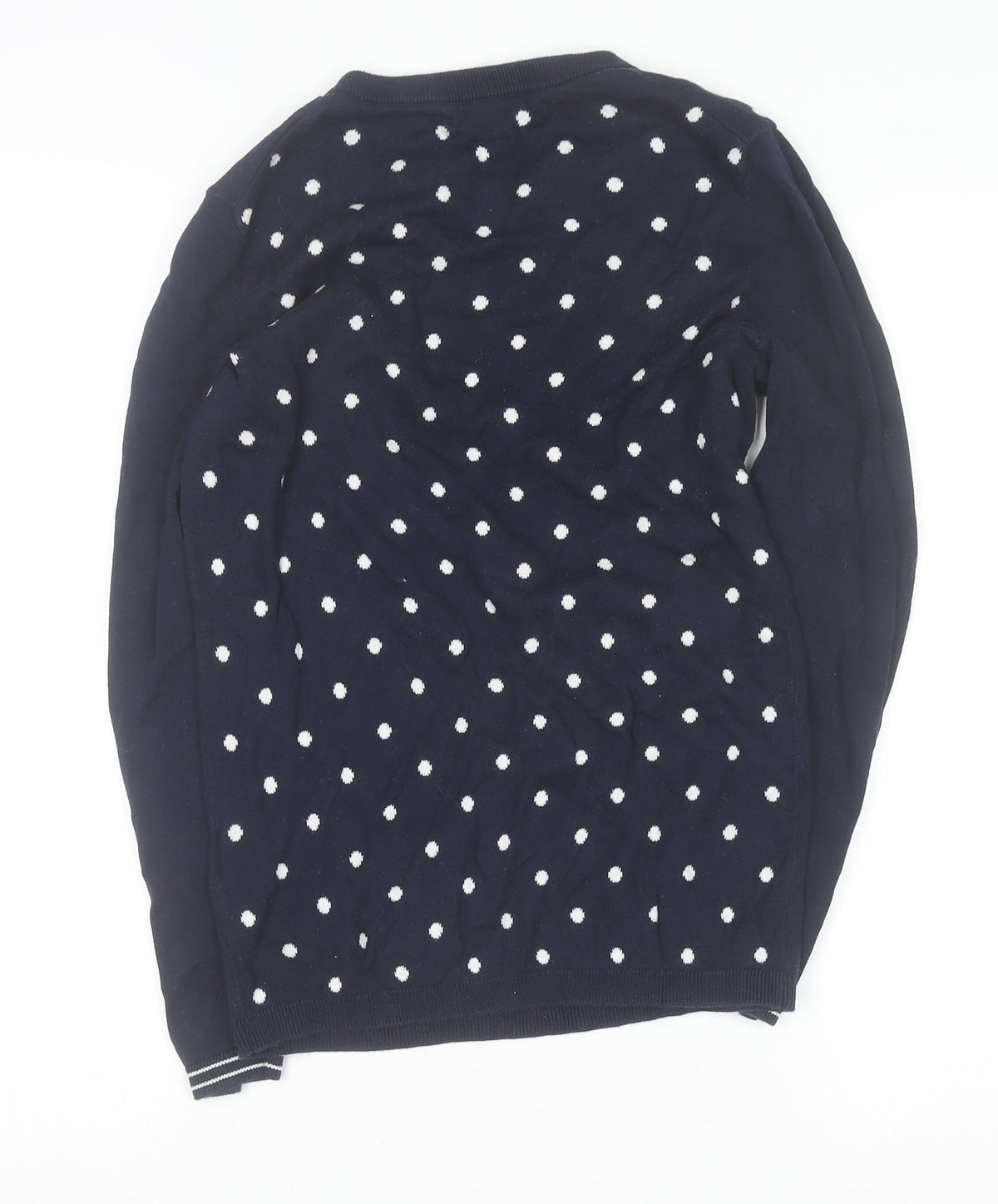 Tommy Hilfiger Boys Navy Polka Dot Crew Neck Cotton Jumper Size S