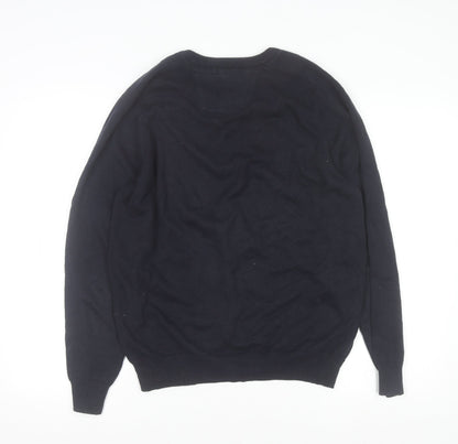 DG'S Drifter Men's Black M V-Neck Cotton Blend Jumper