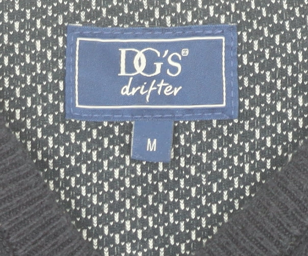 DG'S Drifter Men's Black M V-Neck Cotton Blend Jumper