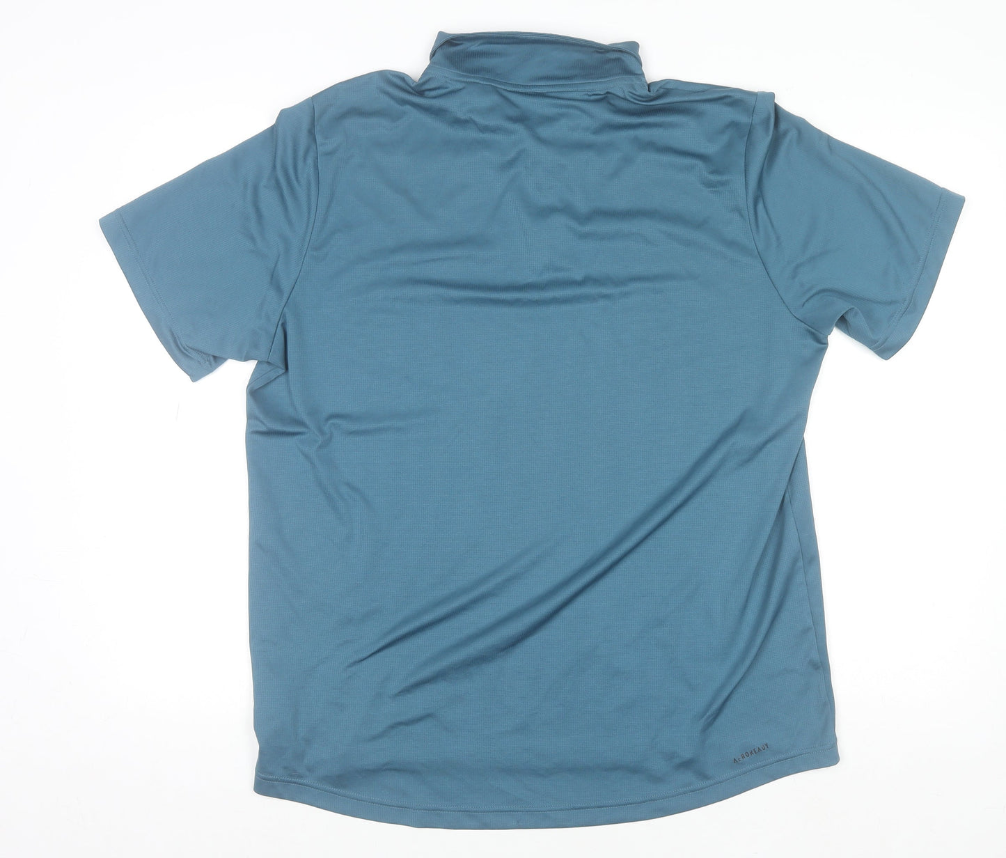 Adidas Men's Blue Collared Short Sleeve Polyester T-Shirt L