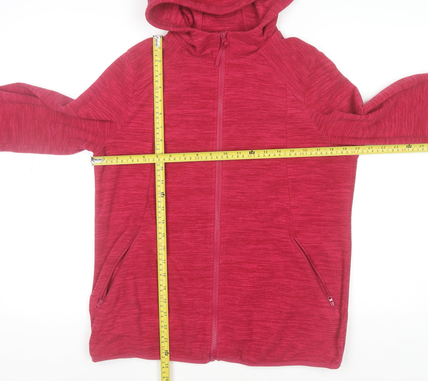 Dunnes Stores Womens Red Full Zip Hooded Sweatshirt Size 12