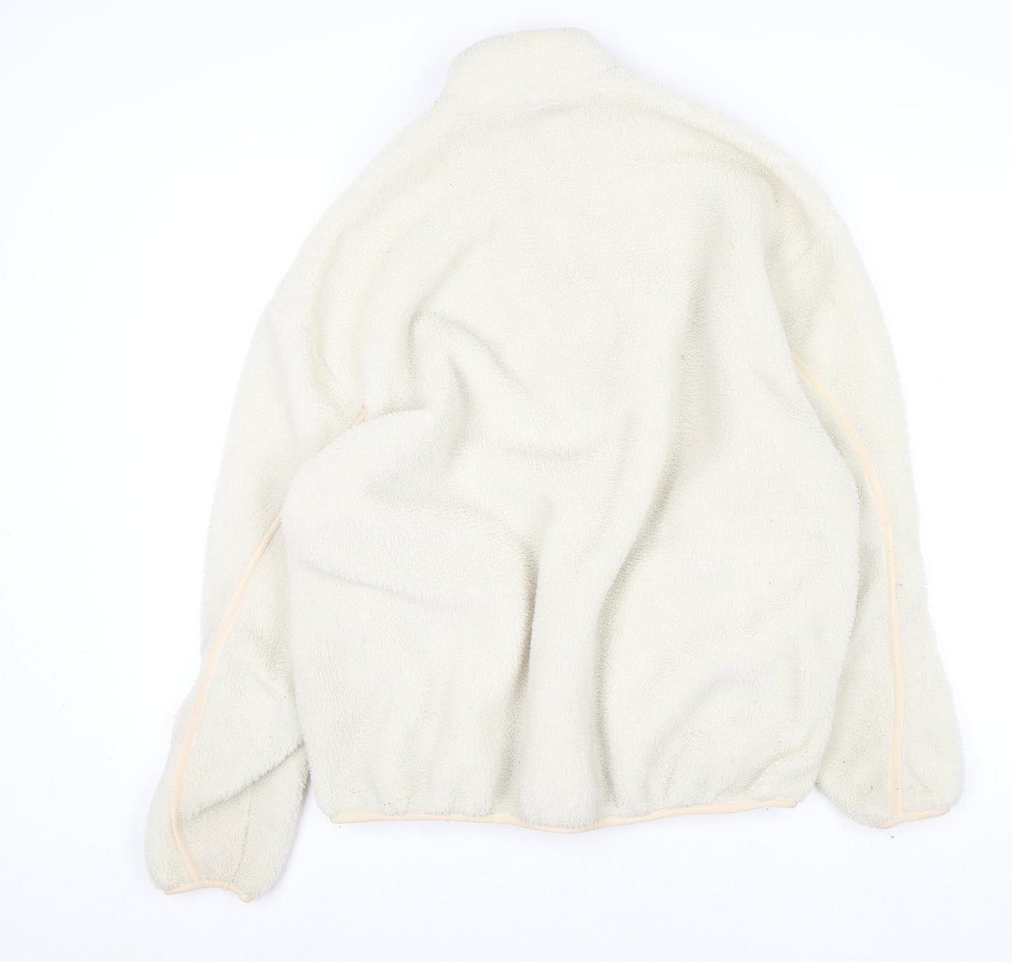 ASOS Design Women's Beige 1/2 Zip Fleece Pullover Sweatshirt M