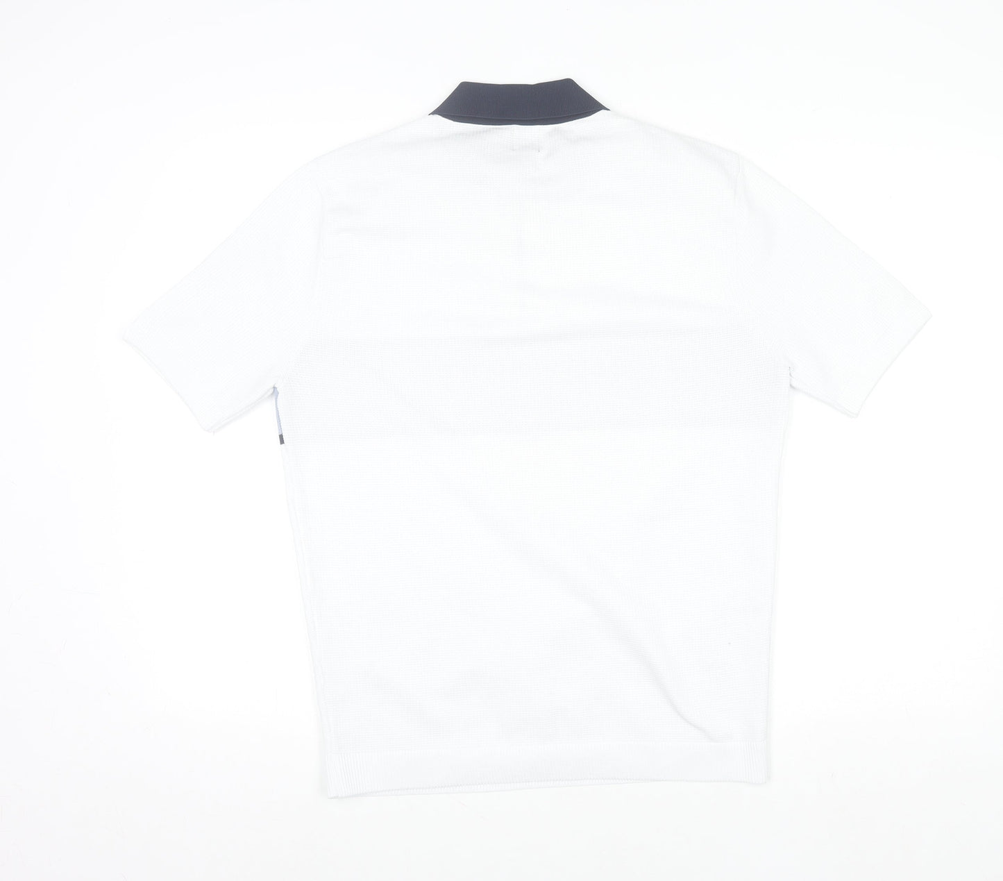 River Island Men's White 1/4 Zip Polo Shirt Size M Regular Fit