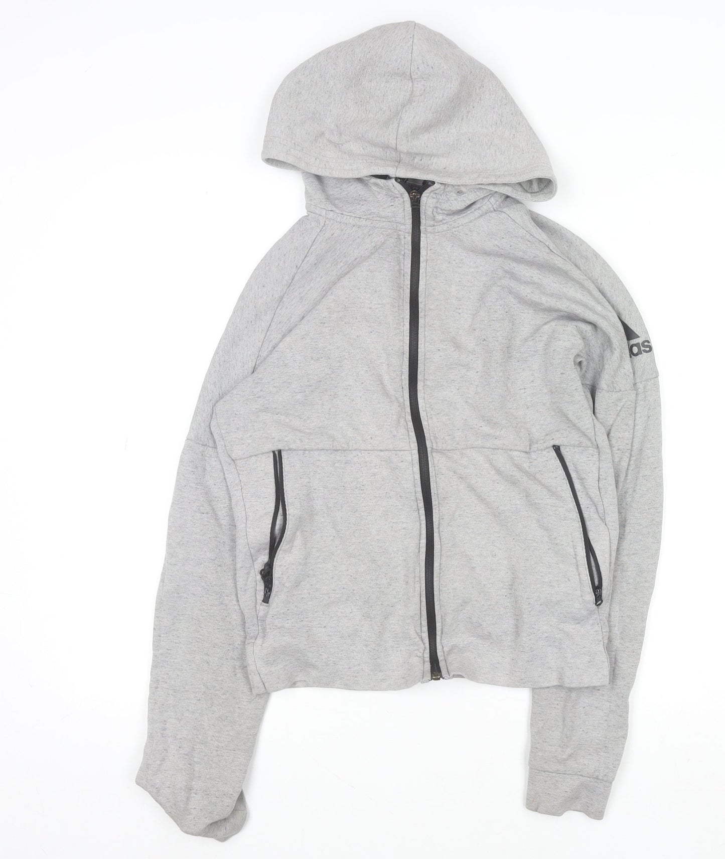 Adidas Men's Grey Full Zip Hoodie XS Regular Fit