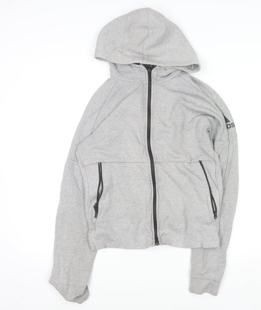 Adidas Men's Grey Full Zip Hoodie XS Regular Fit