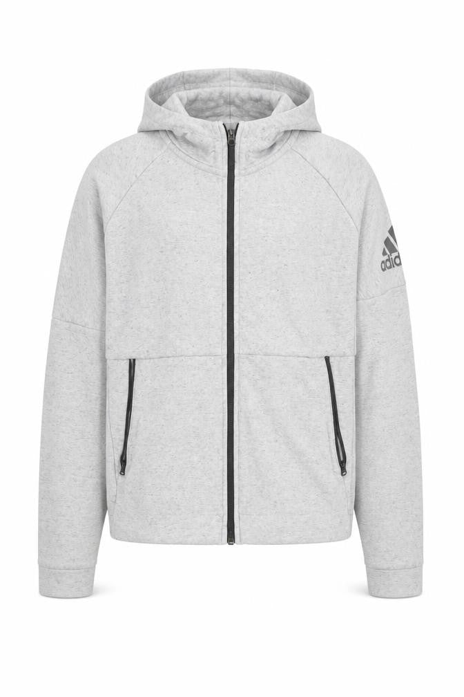 Adidas Men's Grey Full Zip Hoodie XS Regular Fit