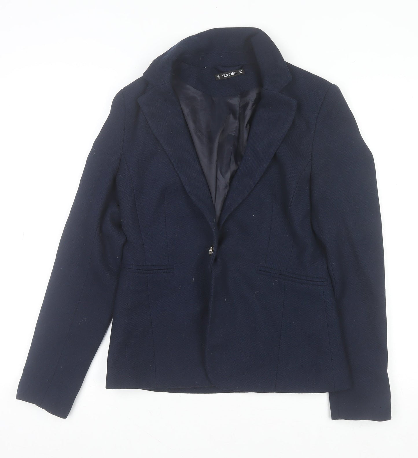 Dunnes Stores Women's Navy Blue Blazer Size 10 Classic Tailored Jacket