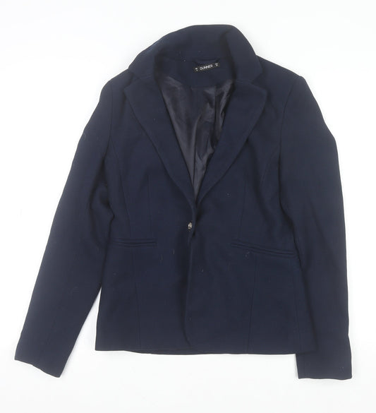 Dunnes Stores Women's Navy Blue Blazer Size 10 Classic Tailored Jacket